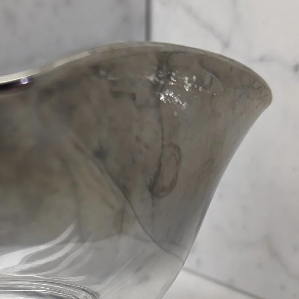 Dorothy Thorpe Queen's lusterware silver triangle snack bowl